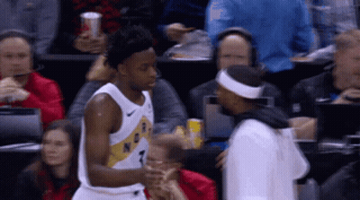 Basketball Player Wearing Number 1 Jersey Talking GIF