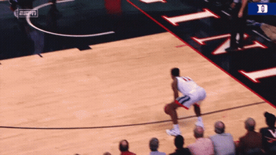 Basketball Player Wearing Number 13 Dribbling GIF