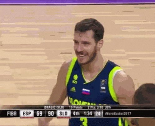 Basketball Player Wearing Number 3 Smiling GIF