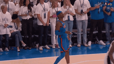 Basketball Player Wearing Thunder Shirts GIF
