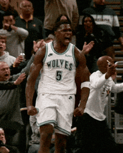 Basketball Player Wearing Wolves Jersey GIF