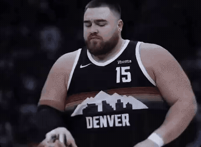 Basketball Player With Beard In Denver Jersey GIF
