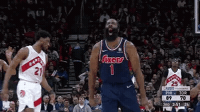 Basketball Player With Beard Standing On Court GIF
