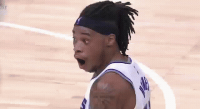 Basketball Player With Dreadlocks Making Funny Face GIF