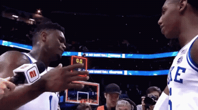 Basketball Player With E Jersey Talking GIF