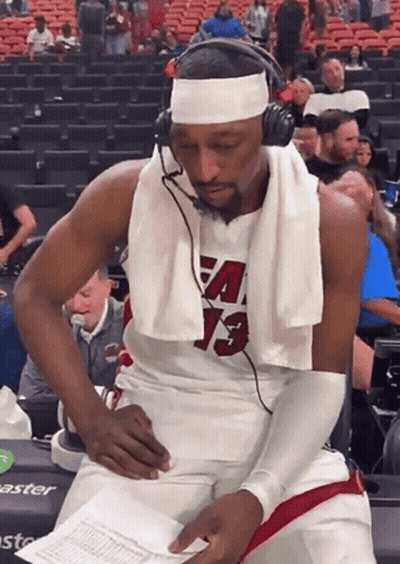 Basketball Player With Headphones And Towel Number 13 GIF