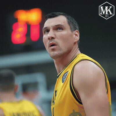 Basketball Player With Scoreboard Saying MK 21 GIF