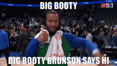 Basketball Player With Towel Saying Big Booty GIF