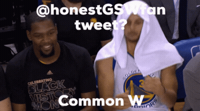 Basketball Player With Towel Says Honest GSWFan Tweet GIF