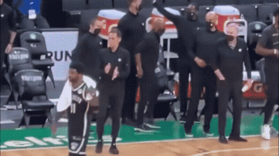Basketball Players Dancing On Court GIF