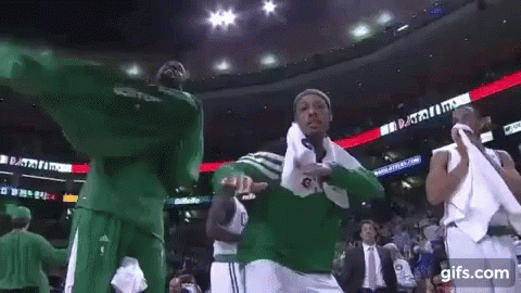 Basketball Players Dancing On Court GIF