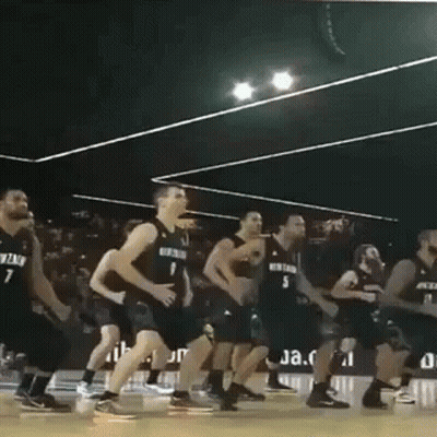 Basketball Players Dancing On Court GIF