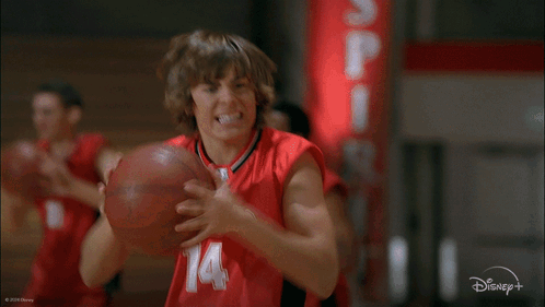 Basketball Players Dancing On Court With Disney Logo GIF