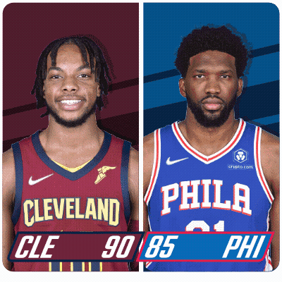 Basketball Players From Cleveland And Philadelphia GIF