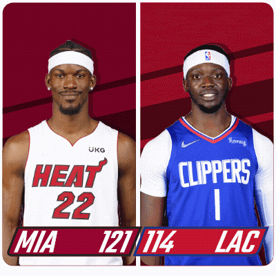 Basketball Players From Heat And Clippers GIF