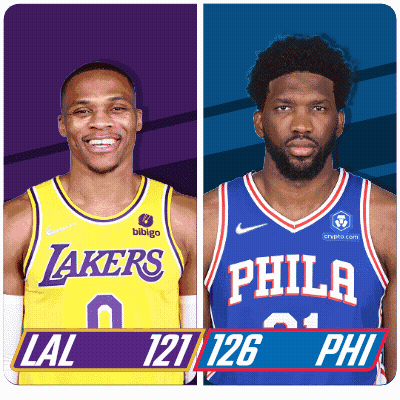 Basketball Players From Lakers And 76Ers GIF