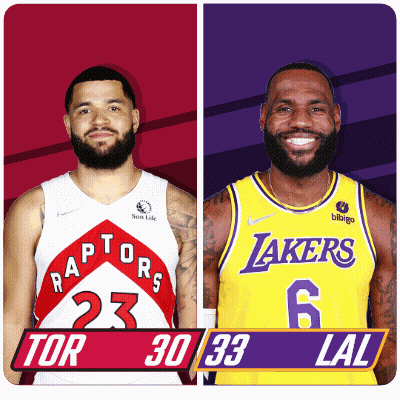 Basketball Players From Raptors And Lakers GIF