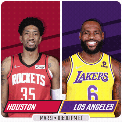 Basketball Players From Rockets And Lakers GIF