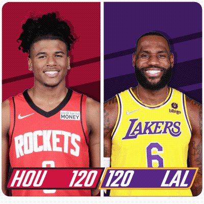 Basketball Players From Rockets And Lakers GIF