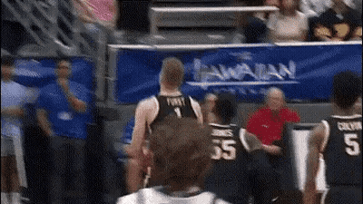 Basketball Players In Front Of Hawaiian Banner GIF