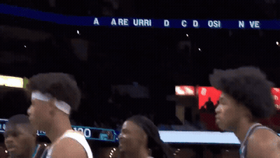 Basketball Players In Front Of Scoreboard Saying No Emb GIF