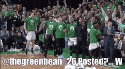 Basketball Players In Green Shirts GIF