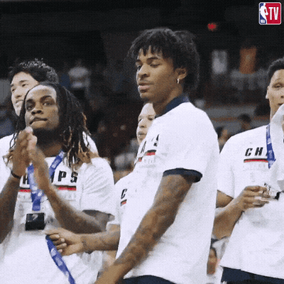 Basketball Players In White CH Shirts Clapping GIF