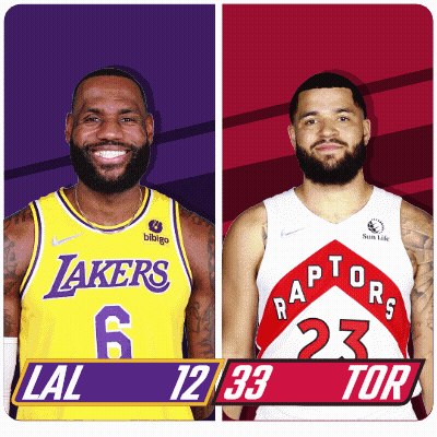 Basketball Players Lakers And Raptors GIF