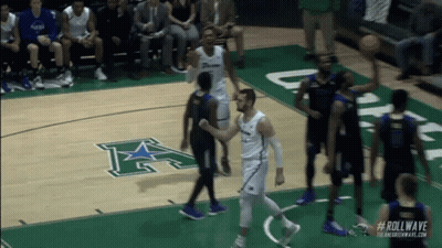Basketball Players On Court With Letter A GIF