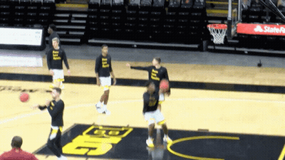 Basketball Players On Court With Letter B GIF