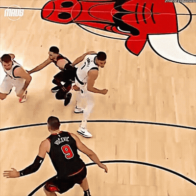 Basketball Players On Court With Mavs.com GIF