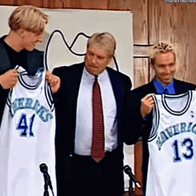 Basketball Players On Court With NBA Logo GIF