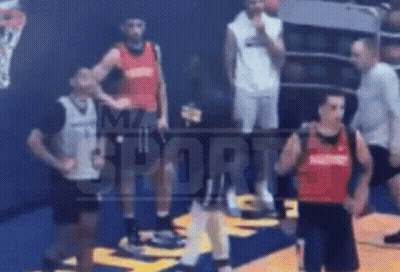 Basketball Players On Court With Sports GIF