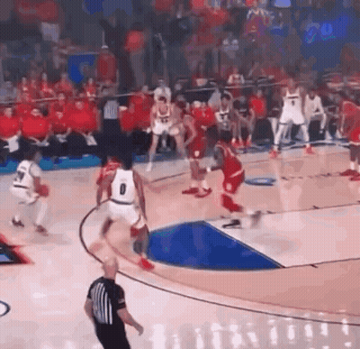 Basketball Players Playing Game With Referee GIF