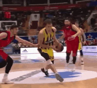 Basketball Players Playing On Court GIF