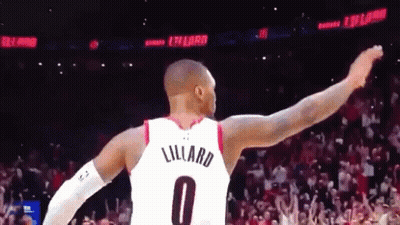 Basketball Players Playing On Court With Logo GIF