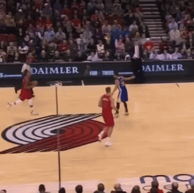 Basketball Players Playing On Court With Logo GIF