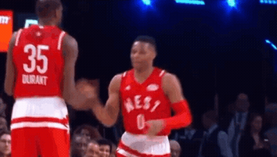 Basketball Players Shaking Hands On Court GIF