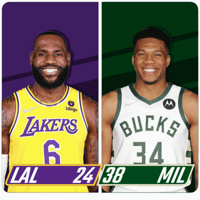 Basketball Players Smiling Lakers And Bucks GIF