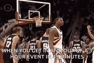 Basketball Players Standing Around Hoop GIF