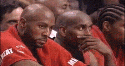 Basketball Players Watching Game One Covering Mouth GIF
