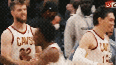 Basketball Players Wearing Cavs Jerseys GIF