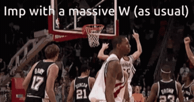 Basketball Players With Imp With A Massive W As Usual GIF