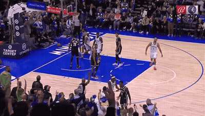 Basketball Players With Target Center Banner GIF