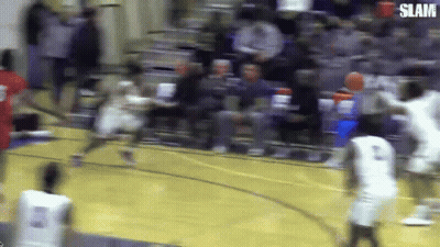 Basketball Slam In Front Of Crowd GIF