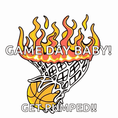 Basketball With Flames And Game Day Baby GIF