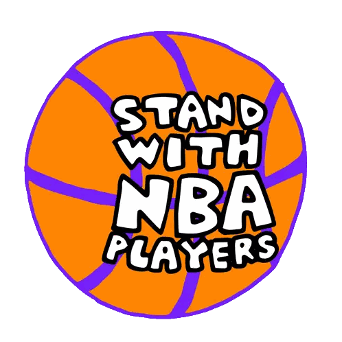 Basketball With Stand NBA Text Sticker
