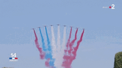 Bastille Day Planes With Smoke GIF