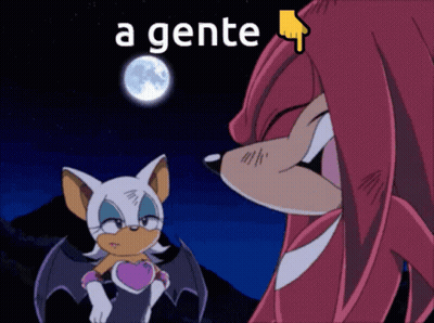 Bat And Hedgehog With A Gente Above GIF