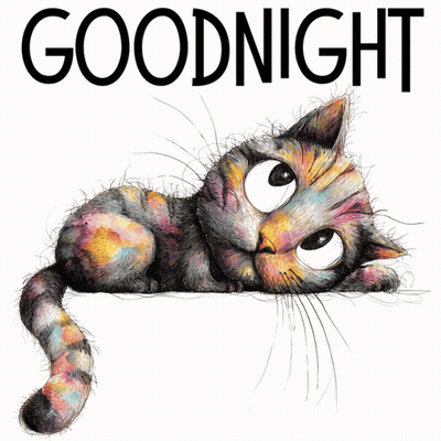 Bat Drawing Saying Goodnight GIF